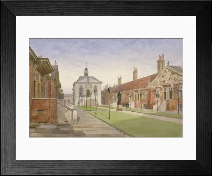 Framed Print : Trinity Almshouses and Trinity Chapel, Mile End Road, Stepney, London, 1883. Artist Framed Print : Trinity Almshouses and Trinity Chapel, Mile End Road, Stepney, London, 1883. Artist