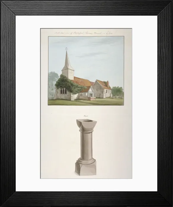 Framed Print : South-west view of St Marys Church, Stapleford Tawney, Essex, c1800 Framed Print : South-west view of St Marys Church, Stapleford Tawney, Essex, c1800