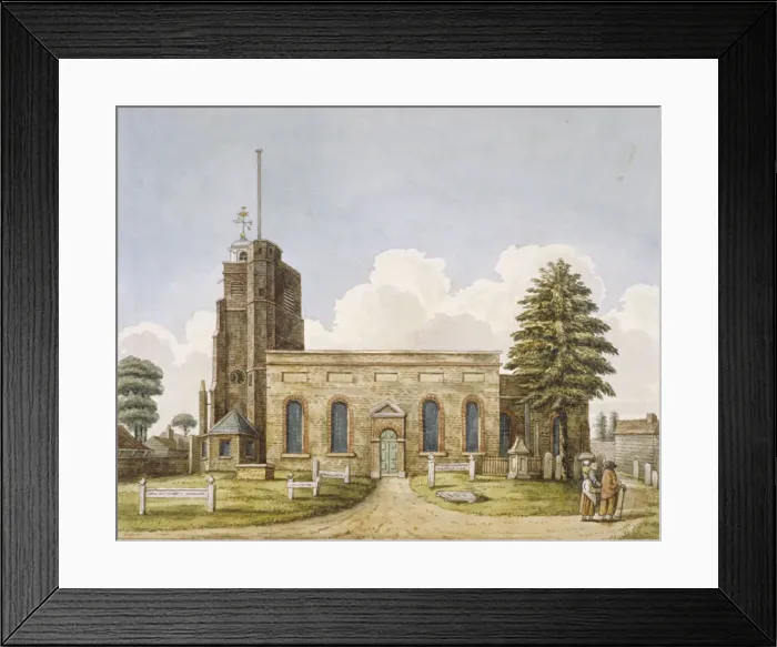 Framed Print : Church of St Mary, Acton, Ealing, London, c1800 Framed Print : Church of St Mary, Acton, Ealing, London, c1800