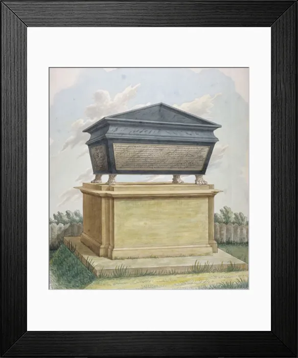 Framed Print : Monument in the churchyard of St Mary the Virgin, Leyton, Waltham Forest, London, c1820 Framed Print : Monument in the churchyard of St Mary the Virgin, Leyton, Waltham Forest, London, c1820