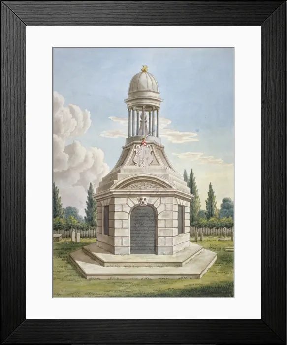 Framed Print : Monument in the churchyard of St Mary the Virgin, Leyton, Waltham Forest, London, c1820 Framed Print : Monument in the churchyard of St Mary the Virgin, Leyton, Waltham Forest, London, c1820