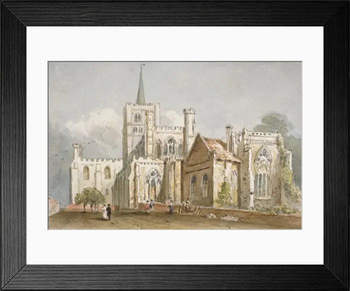 Framed Print : St Albans Cathedral, Hertfordshire, c1830 Framed Print : St Albans Cathedral, Hertfordshire, c1830