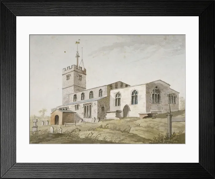 Framed Print : Church of St Mary, Hendon, Middlesex, c1800 Framed Print : Church of St Mary, Hendon, Middlesex, c1800
