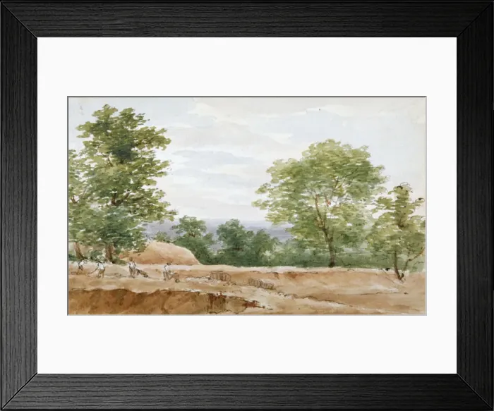 Framed Print : View from the excavations of Highgate Tunnel, London, 1812. Artist: George Arnald Framed Print : View from the excavations of Highgate Tunnel, London, 1812. Artist: George Arnald