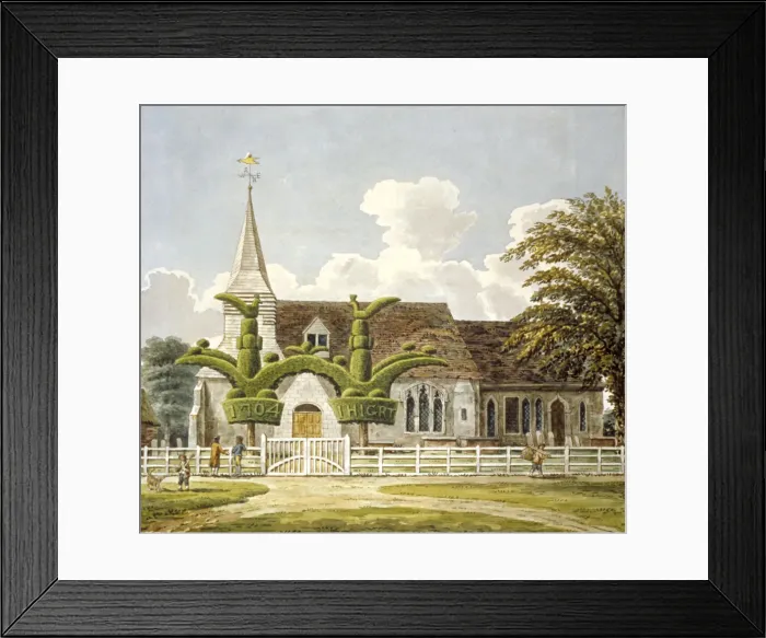 Framed Print : Church of St Mary, Bedfont, Middlesex, 1802 Framed Print : Church of St Mary, Bedfont, Middlesex, 1802