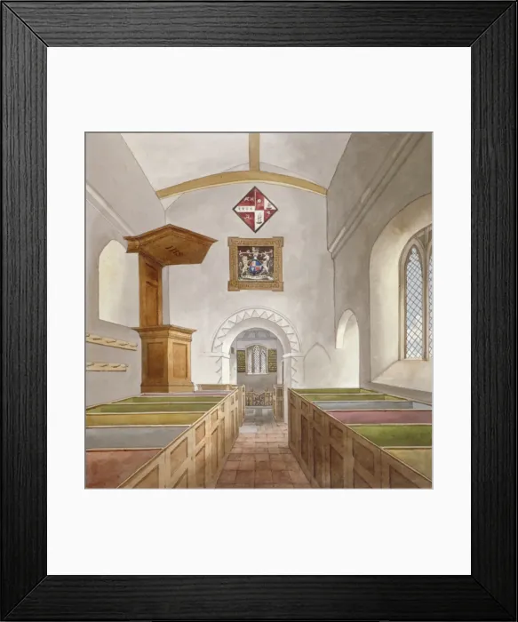 Framed Print : Interior of the Church of St Mary, Bedfont, Middlesex, 1805 Framed Print : Interior of the Church of St Mary, Bedfont, Middlesex, 1805