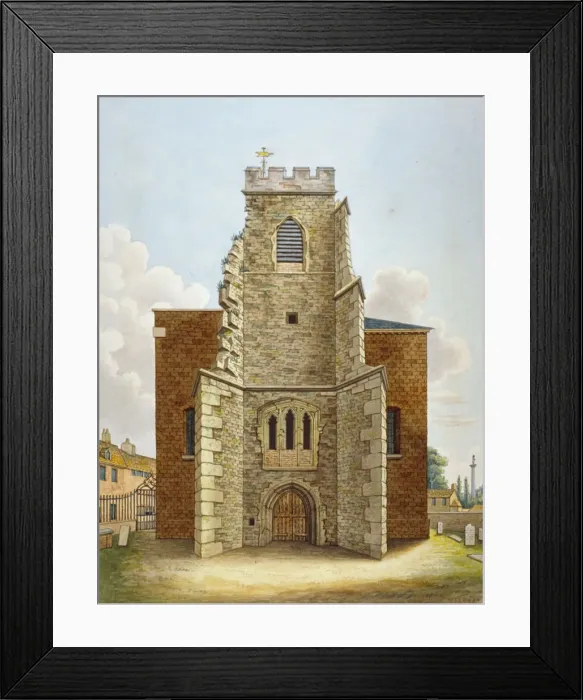 Framed Print : The original tower of the Church of St Lawrence, Brentford, Middlesex, c1820. Artist Framed Print : The original tower of the Church of St Lawrence, Brentford, Middlesex, c1820. Artist