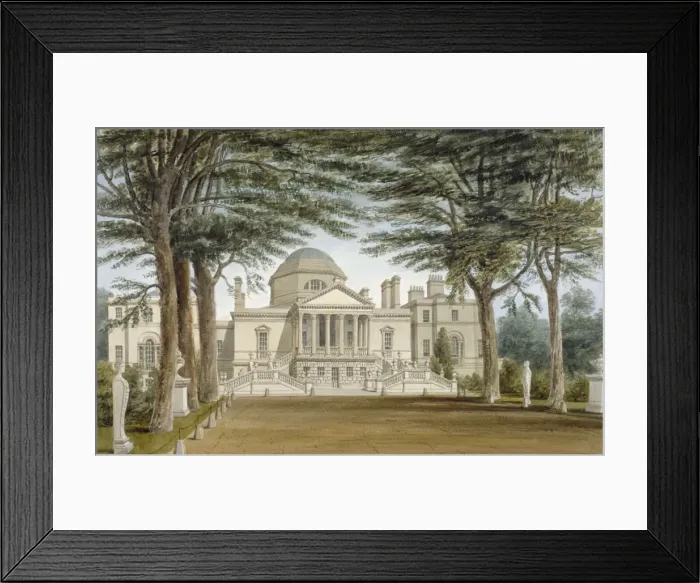 Framed Print : Front view of Chiswick House, Chiswick, Hounslow, London, 1822 Framed Print : Front view of Chiswick House, Chiswick, Hounslow, London, 1822