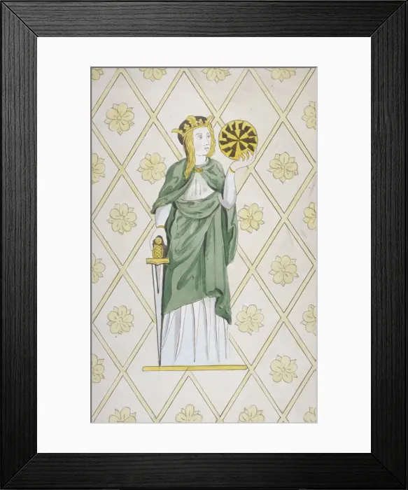 Framed Print : St Catherine, stained glass, church of St Leonard, Heston, Middlesex, 1820 Framed Print : St Catherine, stained glass, church of St Leonard, Heston, Middlesex, 1820