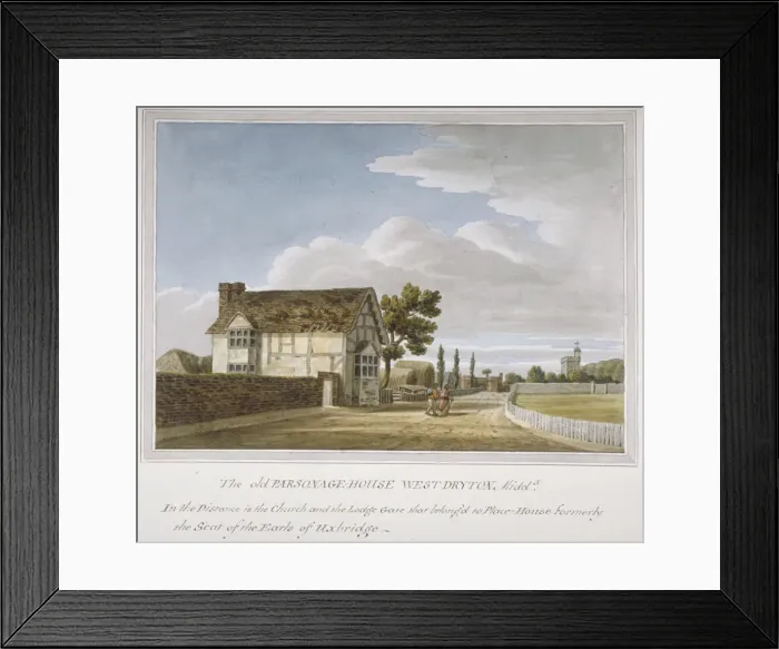 Framed Print : Parsonage House, West Drayton, Middlesex, c1790 Framed Print : Parsonage House, West Drayton, Middlesex, c1790