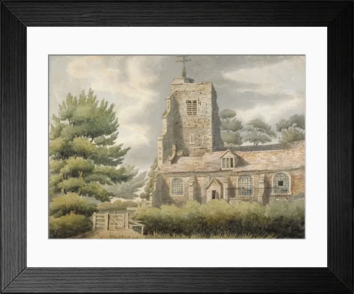 Framed Print : Church of St Mary, Hornsey, Haringey, London, c1800 Framed Print : Church of St Mary, Hornsey, Haringey, London, c1800