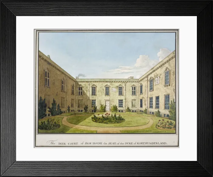 Framed Print : Inner court of Syon House, Isleworth, Middlesex, 1802 Framed Print : Inner court of Syon House, Isleworth, Middlesex, 1802