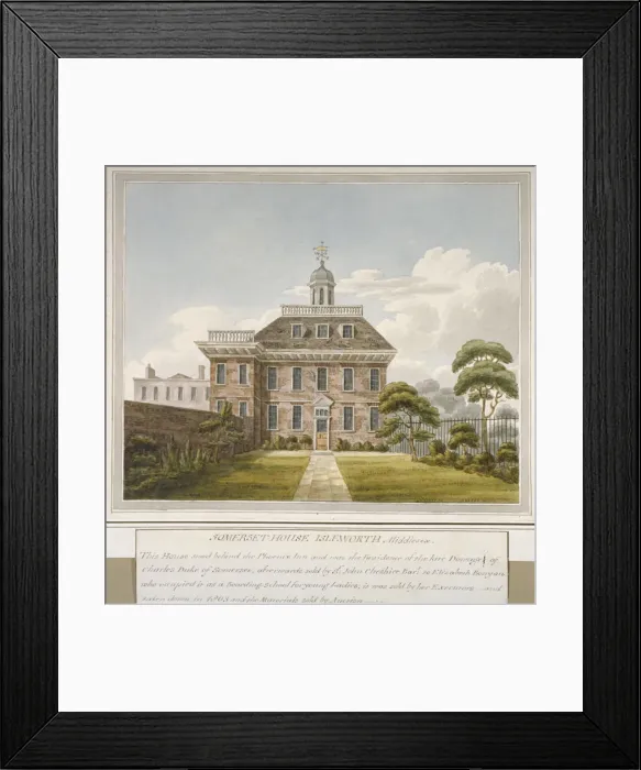 Framed Print : Somerset House, Isleworth, Middlesex, c1800 Framed Print : Somerset House, Isleworth, Middlesex, c1800