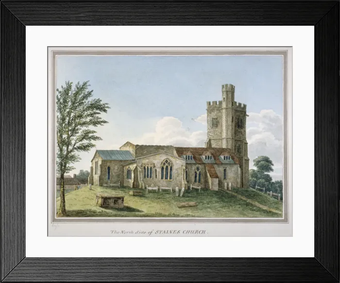 Framed Print : View of the north side of the church of St Mary, Staines, Surrey, c1800 Framed Print : View of the north side of the church of St Mary, Staines, Surrey, c1800