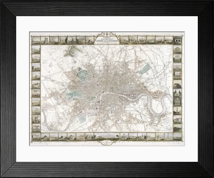 Framed Print : Map of London, 1851. Artist: H Lacey Framed Print : Map of London, 1851. Artist: H Lacey