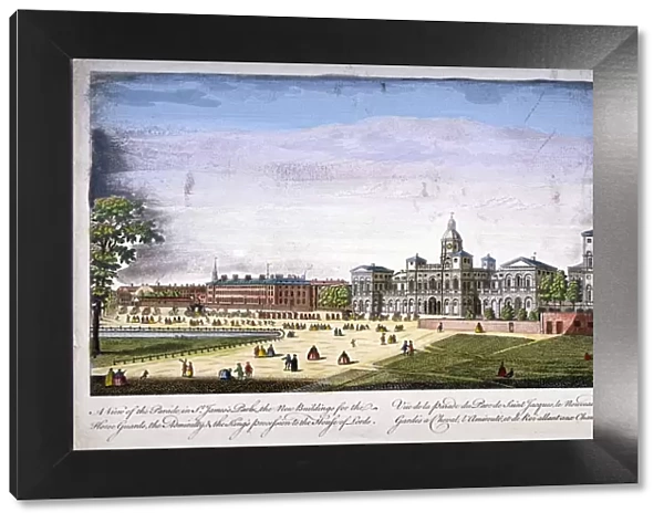 St Jamess Park and Horse Guards, Westminster, London, 1752(?). Artist: T Loveday