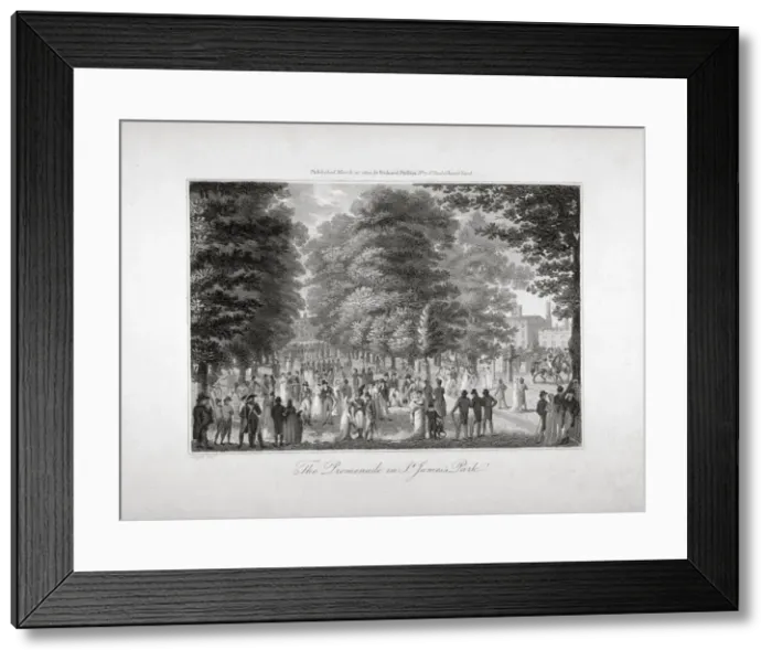 Framed Print : The Promenade in St Jamess Park, Westminster, London, 1804