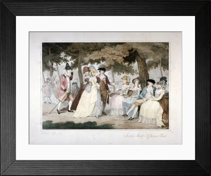 Framed Print : In the Mall, St Jamess Park, Westminster, London, 1788 Framed Print : In the Mall, St Jamess Park, Westminster, London, 1788