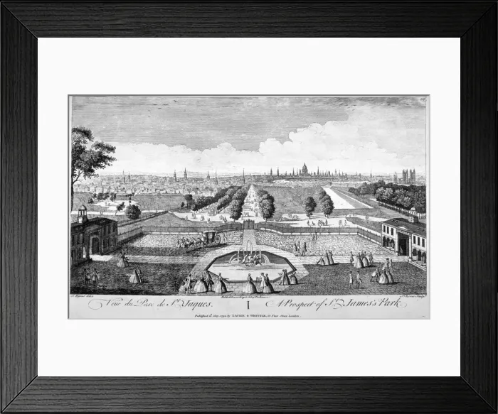 Framed Print : St Jamess Park, Westminster, London, 1794. Artist:s Torres Framed Print : St Jamess Park, Westminster, London, 1794. Artist:s Torres