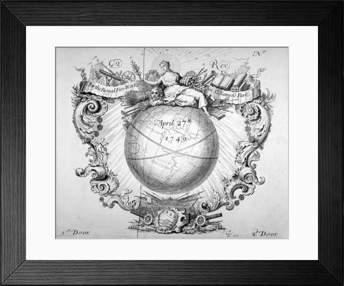 Framed Print : Admission ticket for the Royal firework display held in St Jamess Park, London Framed Print : Admission ticket for the Royal firework display held in St Jamess Park, London