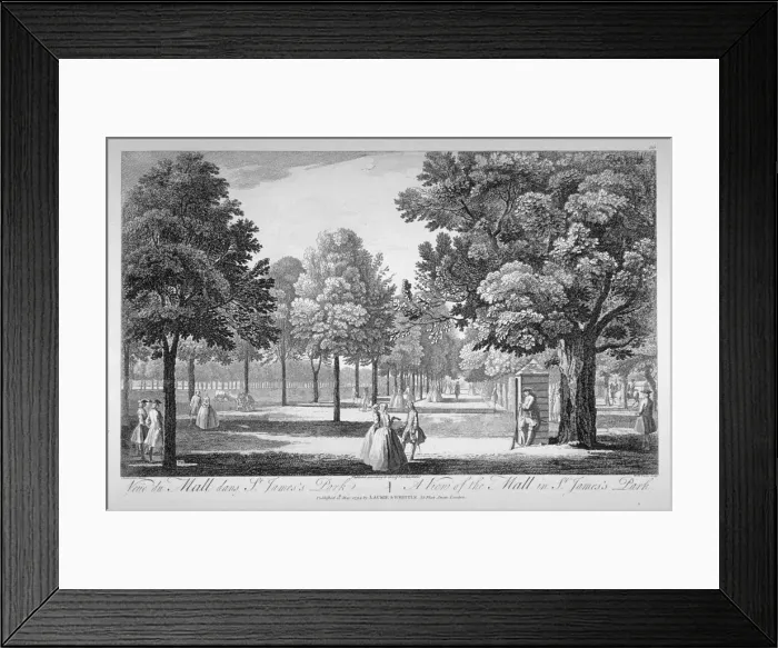 Framed Print : St Jamess Park, Westminster, London, 1745. Artist: William Henry Toms Framed Print : St Jamess Park, Westminster, London, 1745. Artist: William Henry Toms