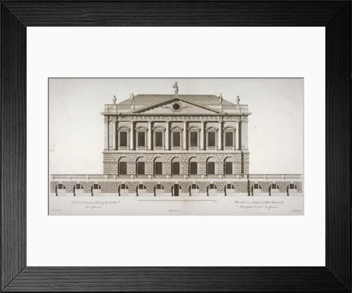 Framed Print : Elevation of Buckingham House, St Jamess Park, Westminster, London, c1770. Artist Framed Print : Elevation of Buckingham House, St Jamess Park, Westminster, London, c1770. Artist