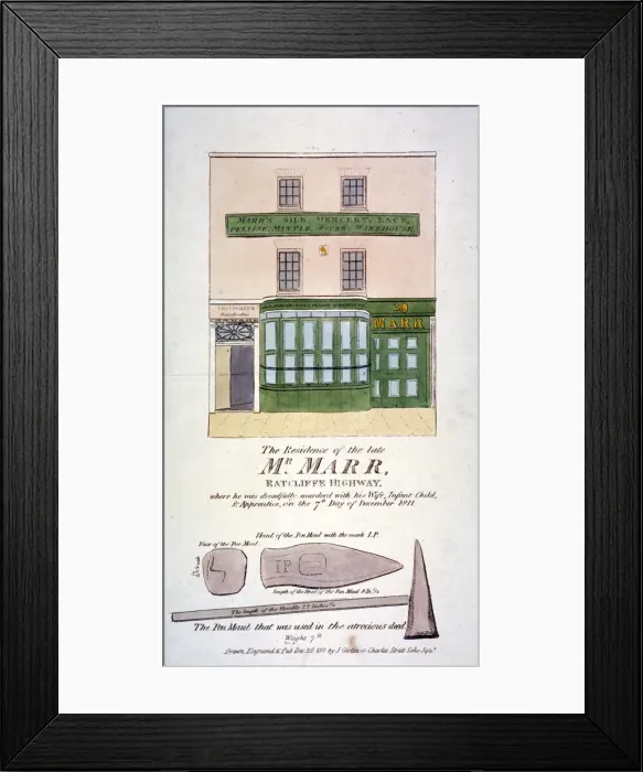 Framed Print : No 29 Ratcliff Highway, Stepney, London, 1811. Artist: J Girtin Framed Print : No 29 Ratcliff Highway, Stepney, London, 1811. Artist: J Girtin
