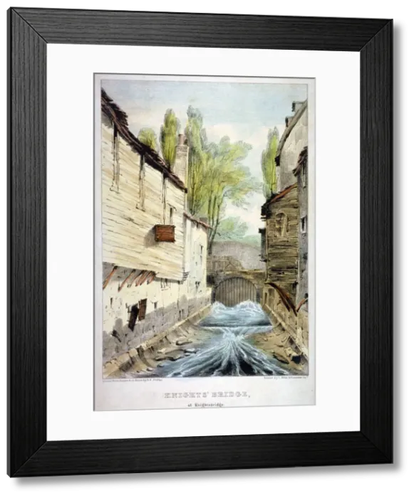 Framed Print : Knights Bridge, Knightsbridge, Westminster, London, c1825 Framed Print : Knights Bridge, Knightsbridge, Westminster, London, c1825