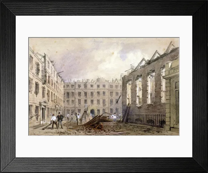 Framed Print : The demolition of Lyons Inn, Westminster, London, 1862. Artist: William Henry Prior Framed Print : The demolition of Lyons Inn, Westminster, London, 1862. Artist: William Henry Prior