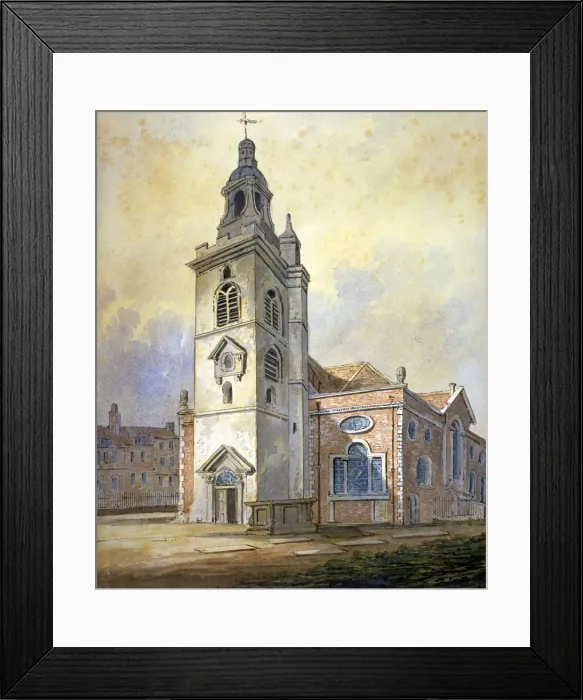 Framed Print : Church of St Mary, Whitechapel, London, c1815. Artist: William Pearson Framed Print : Church of St Mary, Whitechapel, London, c1815. Artist: William Pearson