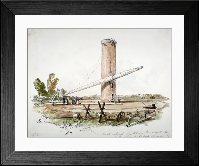 Framed Print : The great telescope erected on Wandsworth Common, London, c1853 Framed Print : The great telescope erected on Wandsworth Common, London, c1853