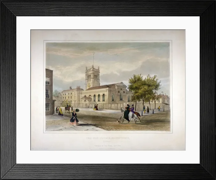 Framed Print : All Saints Church, Wandsworth, London, 1848. Artist: I Shaw Framed Print : All Saints Church, Wandsworth, London, 1848. Artist: I Shaw