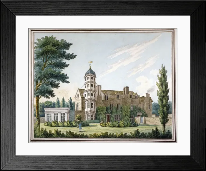 Framed Print : View of Clapham Manor House and its garden, Clapham, London, c1800 Framed Print : View of Clapham Manor House and its garden, Clapham, London, c1800