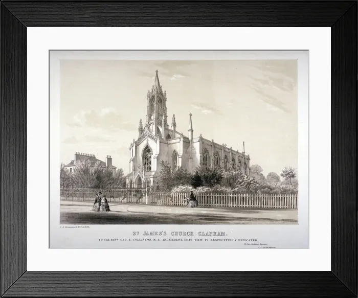 Framed Print : North view of the Church of St James, Clapham, London, c1850. Artist: CJ Greenwood Framed Print : North view of the Church of St James, Clapham, London, c1850. Artist: CJ Greenwood