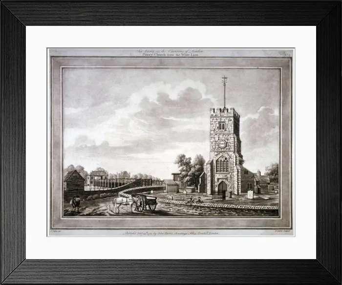 Framed Print : Church of St Mary, Putney, Wandsworth, London, 1783. Artist: Robert Laurie Framed Print : Church of St Mary, Putney, Wandsworth, London, 1783. Artist: Robert Laurie