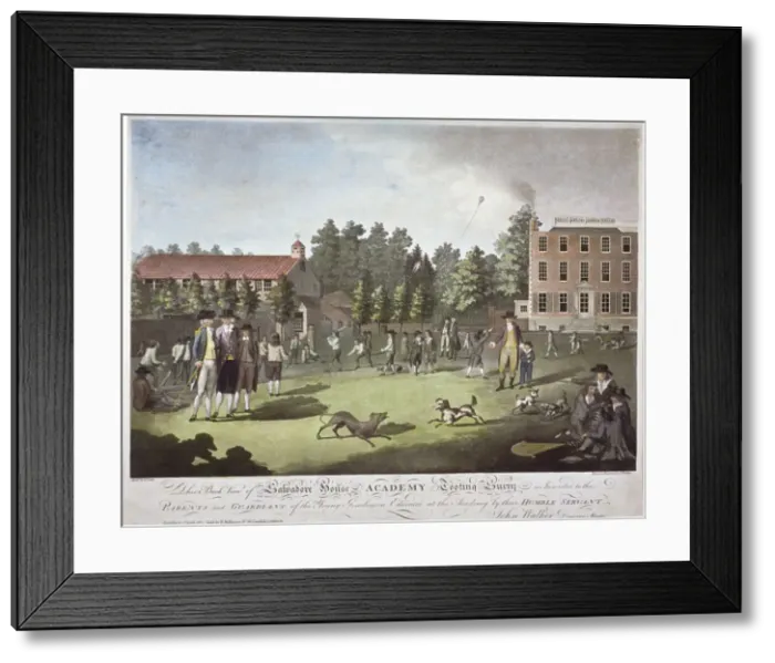 Framed Print : Back view of Salvadore House Academy, Tooting, Wandsworth, London, 1787 Framed Print : Back view of Salvadore House Academy, Tooting, Wandsworth, London, 1787