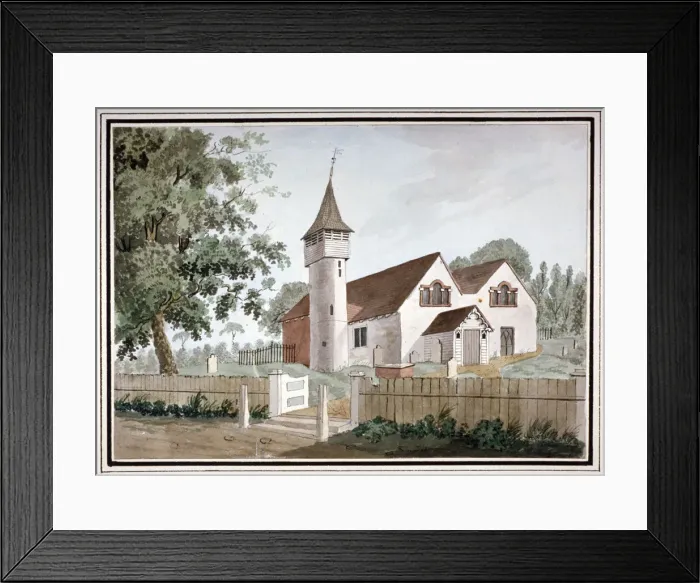 Framed Print : North-west view of the Church of St Nicholas, Tooting, Wandsworth, London, c1800 Framed Print : North-west view of the Church of St Nicholas, Tooting, Wandsworth, London, c1800
