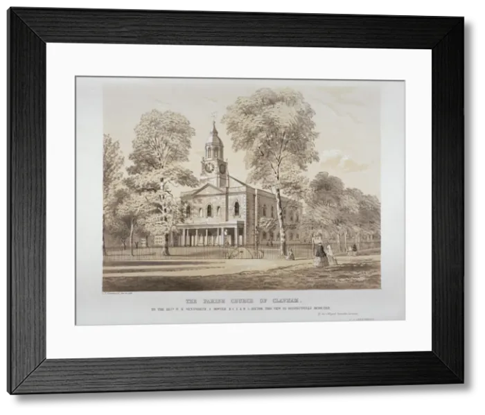 Framed Print : Holy Trinity Church, Clapham, London, c1850. Artist: CJ Greenwood Framed Print : Holy Trinity Church, Clapham, London, c1850. Artist: CJ Greenwood