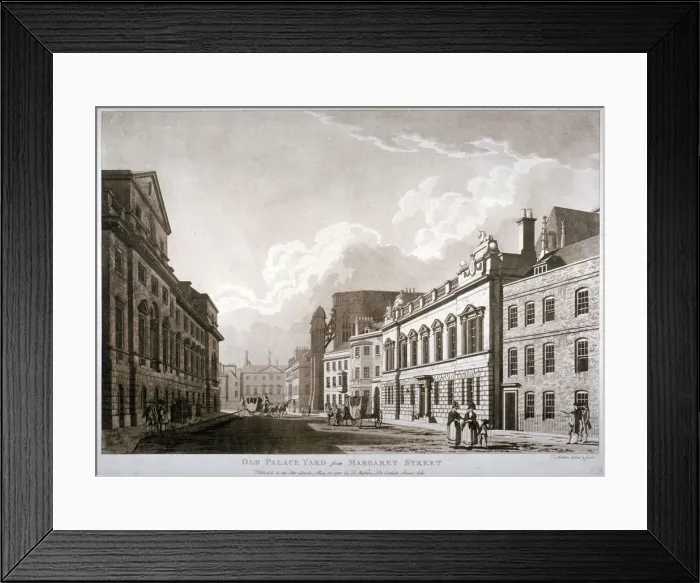 Framed Print : Old Palace Yard, Westminster, London, 1782. Artist: Thomas Malton II Framed Print : Old Palace Yard, Westminster, London, 1782. Artist: Thomas Malton II
