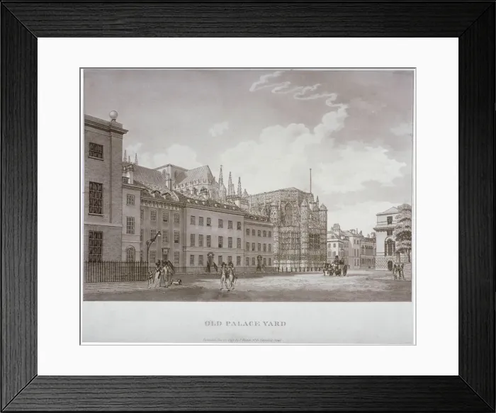 Framed Print : Old Palace Yard, Westminster, London, 1793. Artist: Thomas Malton II Framed Print : Old Palace Yard, Westminster, London, 1793. Artist: Thomas Malton II
