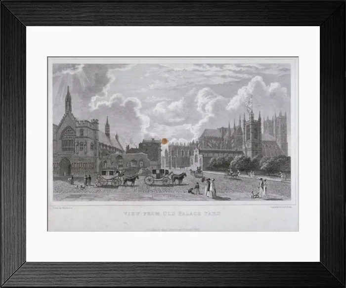 Framed Print : View from Old Palace Yard, Westminster, London, 1825. Artist: Charles Heath Framed Print : View from Old Palace Yard, Westminster, London, 1825. Artist: Charles Heath