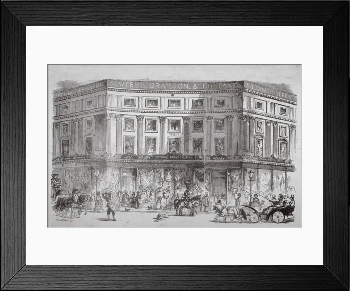 Framed Print : Mercers shop, Regent Circus, Westminster, London, c1850. Artist: H Leighton Framed Print : Mercers shop, Regent Circus, Westminster, London, c1850. Artist: H Leighton