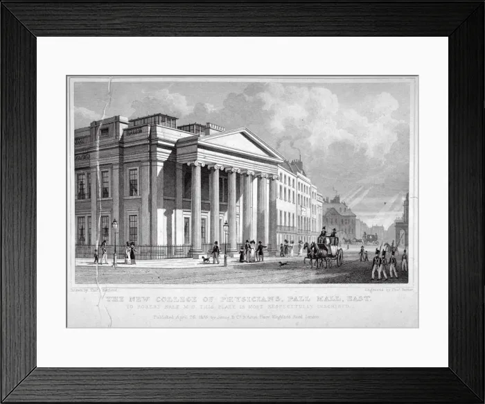 Framed Print : The Royal College of Physicians, Pall Mall East, Westminster, London, 1828. Artist Framed Print : The Royal College of Physicians, Pall Mall East, Westminster, London, 1828. Artist
