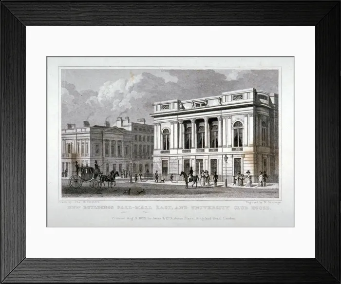 Framed Print : Pall Mall East, Westminster, London, 1828. Artist: M Barrenger Framed Print : Pall Mall East, Westminster, London, 1828. Artist: M Barrenger