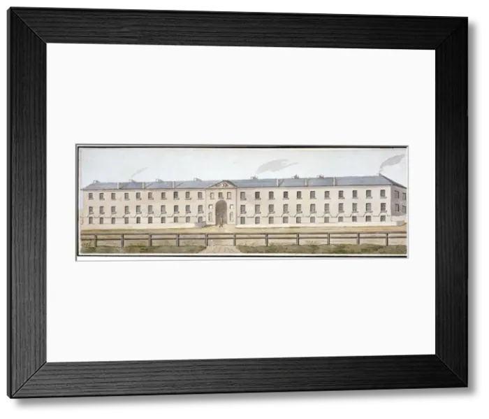 Framed Print : View of Knightsbridge Barracks, Westminster, London, c1810 Framed Print : View of Knightsbridge Barracks, Westminster, London, c1810
