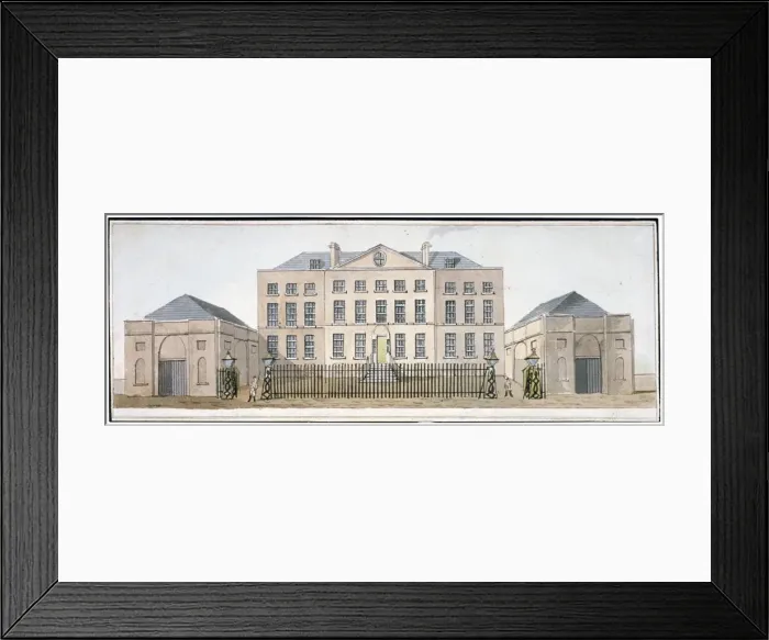 Framed Print : View of the Governors house at Knightsbridge Barracks, Westminster, London, c1810 Framed Print : View of the Governors house at Knightsbridge Barracks, Westminster, London, c1810