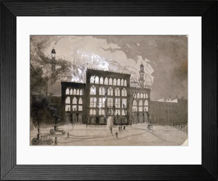 Framed Print : Fire at the Alhambra Theatre, Leicester Square, London, 1882 (1883) Framed Print : Fire at the Alhambra Theatre, Leicester Square, London, 1882 (1883)