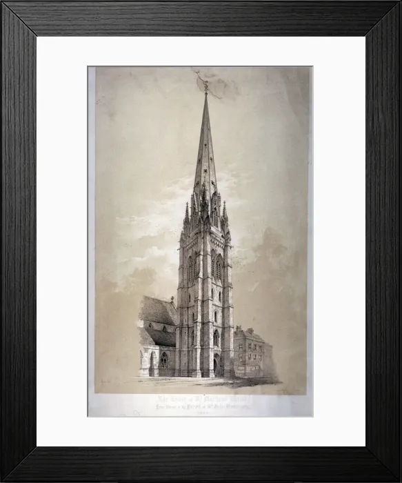 Framed Print : Tower of the Church of St Matthew, Great Peter Street, Westminster, London, 1850 Framed Print : Tower of the Church of St Matthew, Great Peter Street, Westminster, London, 1850