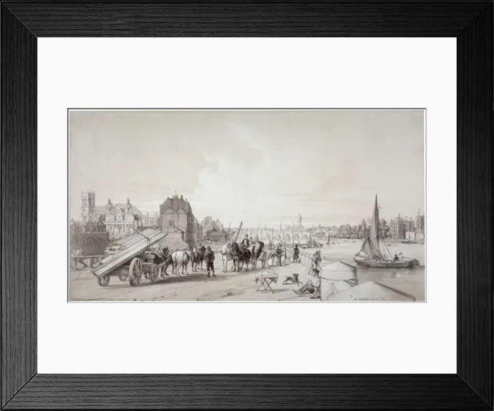 Framed Print : Millbank, Westminster, London, 1841. Artist: William Parrott Framed Print : Millbank, Westminster, London, 1841. Artist: William Parrott
