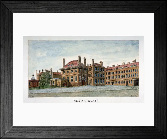 Framed Print : View of New Inn on Wych Street, Westminster, London, c1800. Artist: Valentine Davis Framed Print : View of New Inn on Wych Street, Westminster, London, c1800. Artist: Valentine Davis
